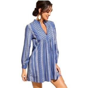 ZARA Embroidered Mini Dress or Tunic Medium 100% cotton
